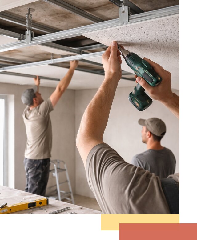 Монтаж акустического потолка в Тулуне под ключ