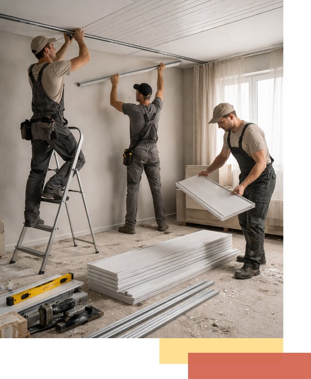 Монтаж потолка из ПВХ панелей в Тулуне оперативно и качественно