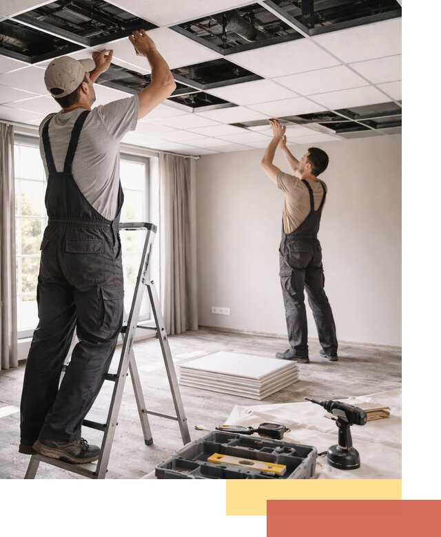 Замена плит подвесного потолка в Тулуне быстро и качественно