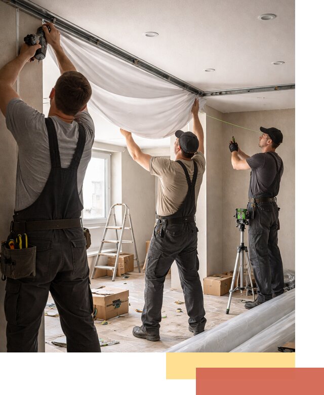 Монтаж парящего натяжного потолка под ключ в Тулуне