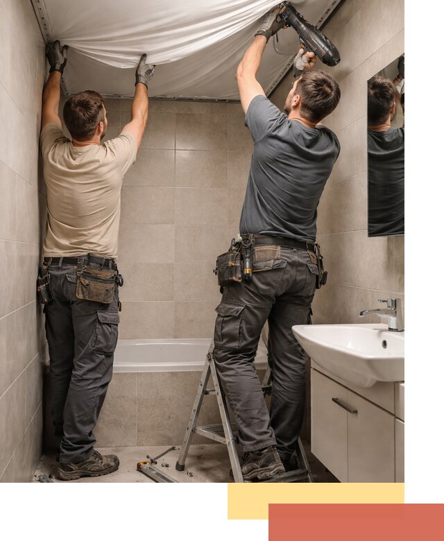 Монтаж натяжного потолка в ванной в Тулуне быстро и качественно