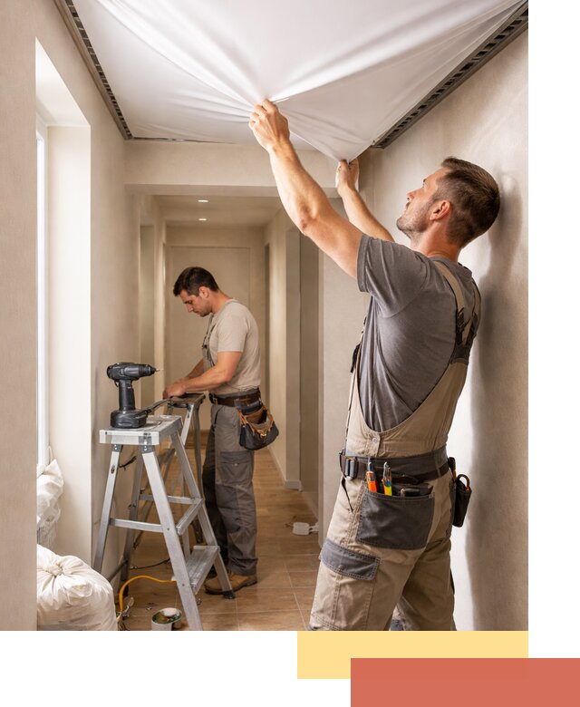 Монтаж натяжного потолка в прихожей в Тулуне