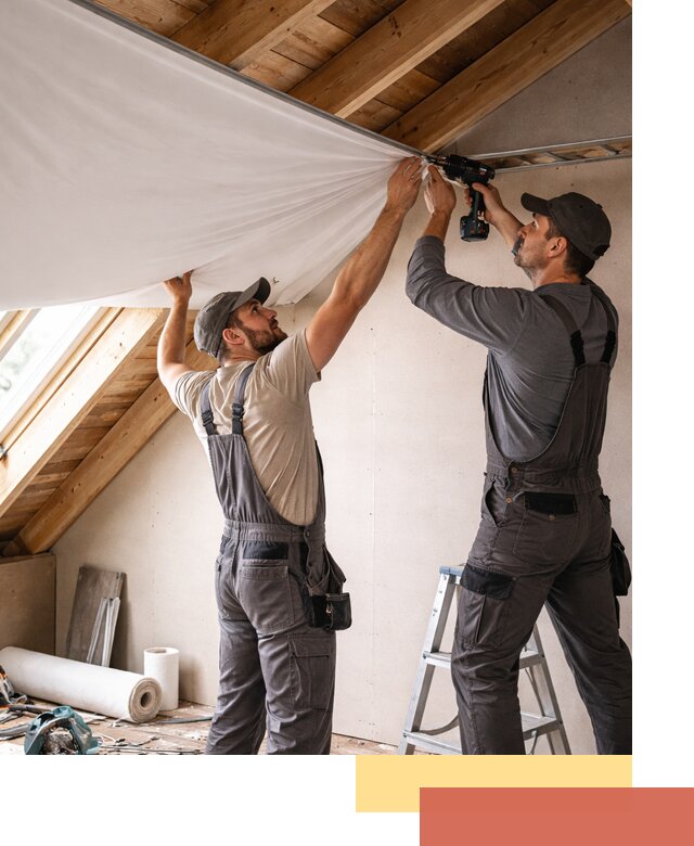 Монтаж натяжного потолка в мансарде в Тулуне