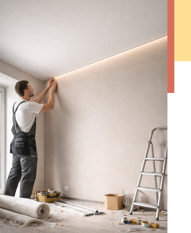 Теневые натяжные потолки в Тулуне от 8848 руб. под ключ | ОТДЕЛОЧНИК-Тлн