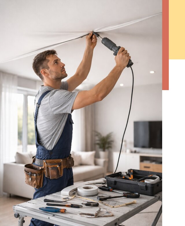 Ремонт натяжных потолков в Тулуне от 10251 руб. под ключ — ОТДЕЛОЧНИК-Тлн