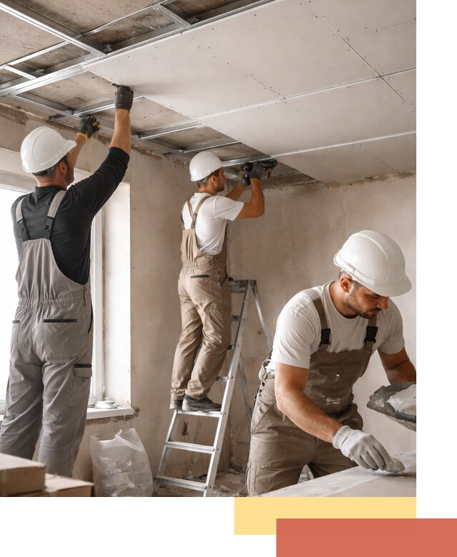 Одноуровневый потолок из гипсокартона в Тулуне — монтаж и отделка