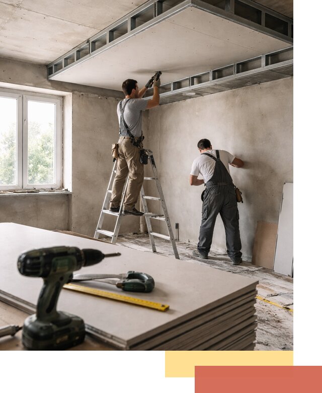 Двухуровневый потолок из гипсокартона в Тулуне