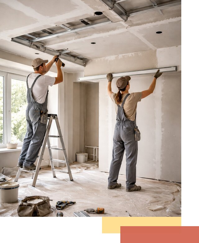 Монтаж многоуровневого потолка из гипсокартона в Тулуне