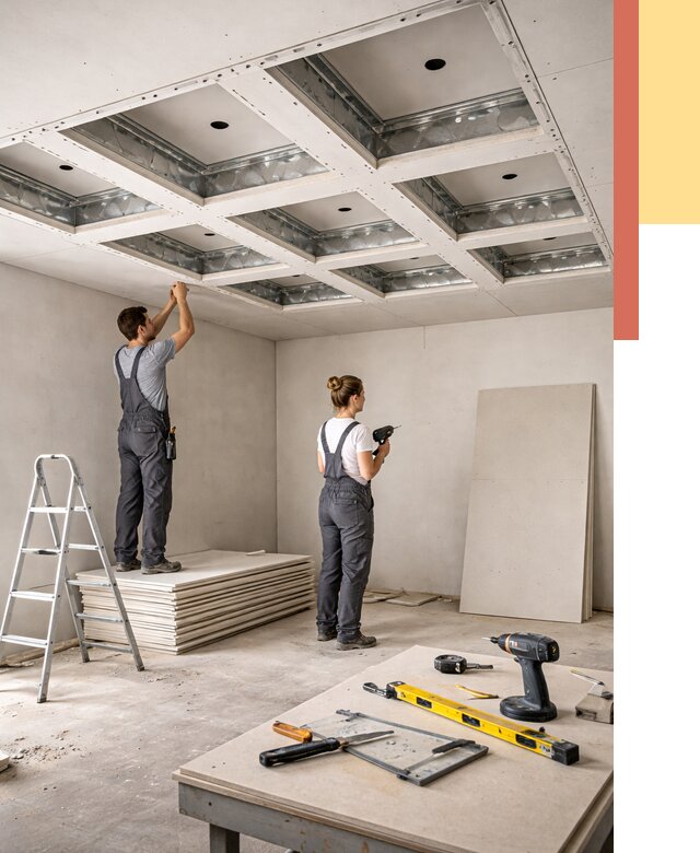 Кессонный потолок из гипсокартона в Тулуне от 1996 руб. — монтаж и под ключ | ОТДЕЛОЧНИК-Тлн