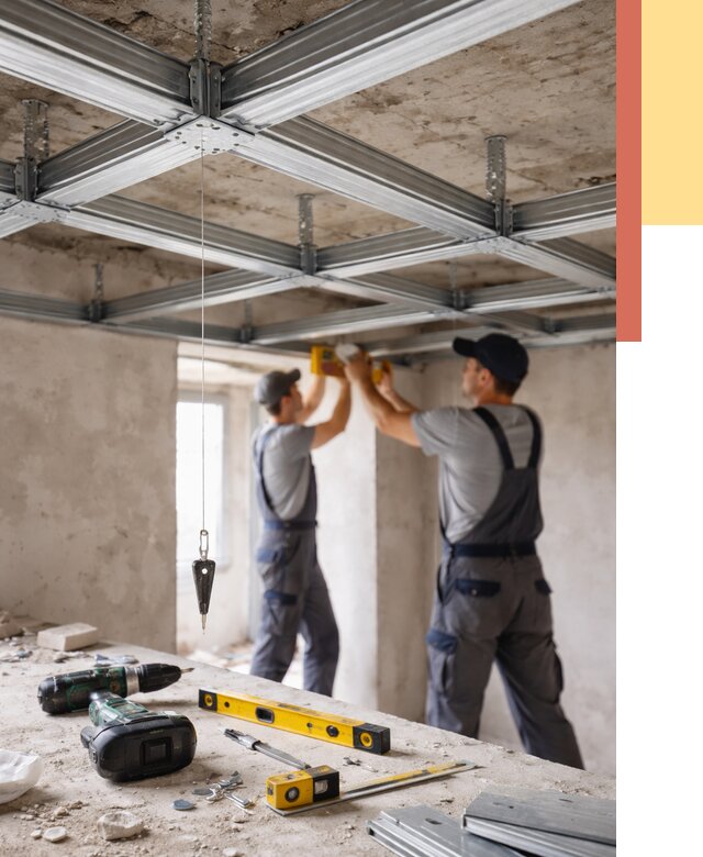 Монтаж каркаса потолка из профиля в Тулуне от 4856 руб. — услуги ОТДЕЛОЧНИК-Тлн