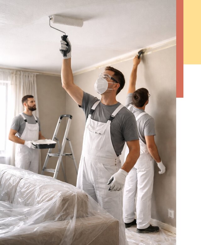 Покраска потолка водоэмельсионной краской в Тулуне от 2374 руб/м² — услуги под ключ | ОТДЕЛОЧНИК-Тлн