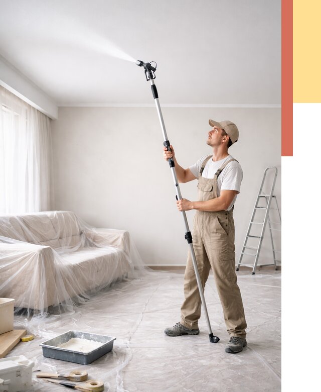 Покраска потолка краскопультом в Тулуне от 4856 руб. быстро и недорого | ОТДЕЛОЧНИК-Тлн