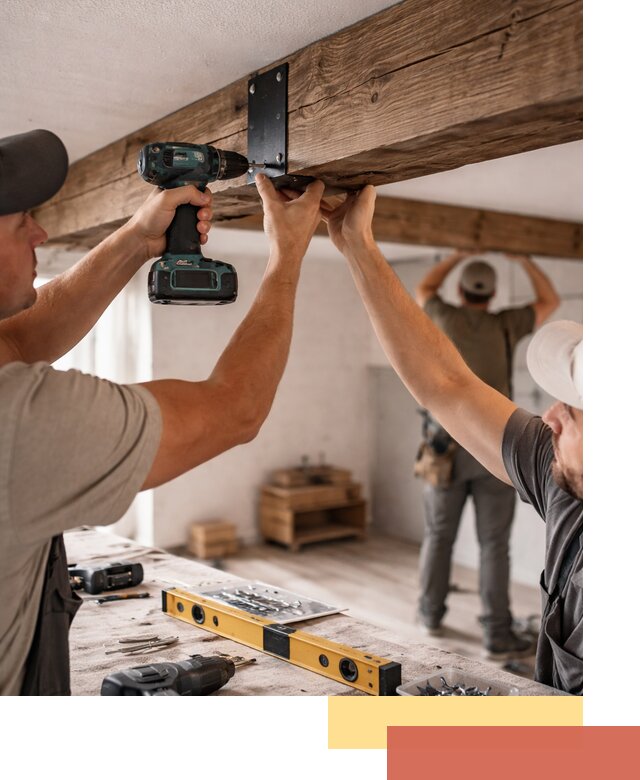 Монтаж декоративных потолочных балок в Тулуне