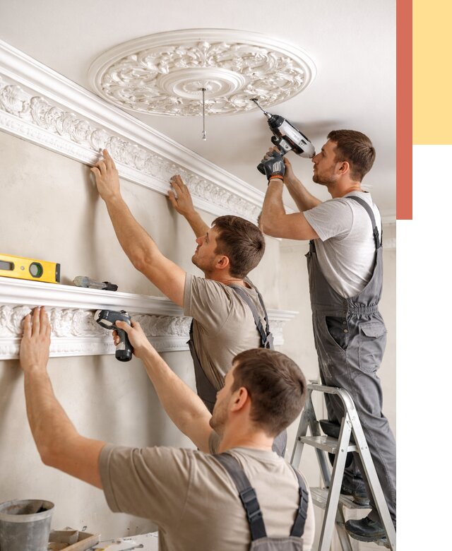 Монтаж лепнины на потолок в Тулуне от 3453 руб. быстро и недорого | ОТДЕЛОЧНИК-Тлн